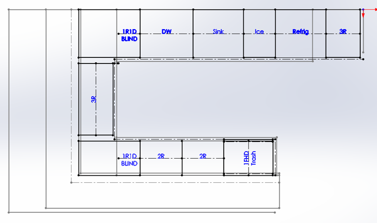 Annotated 2D plan view — early design layout