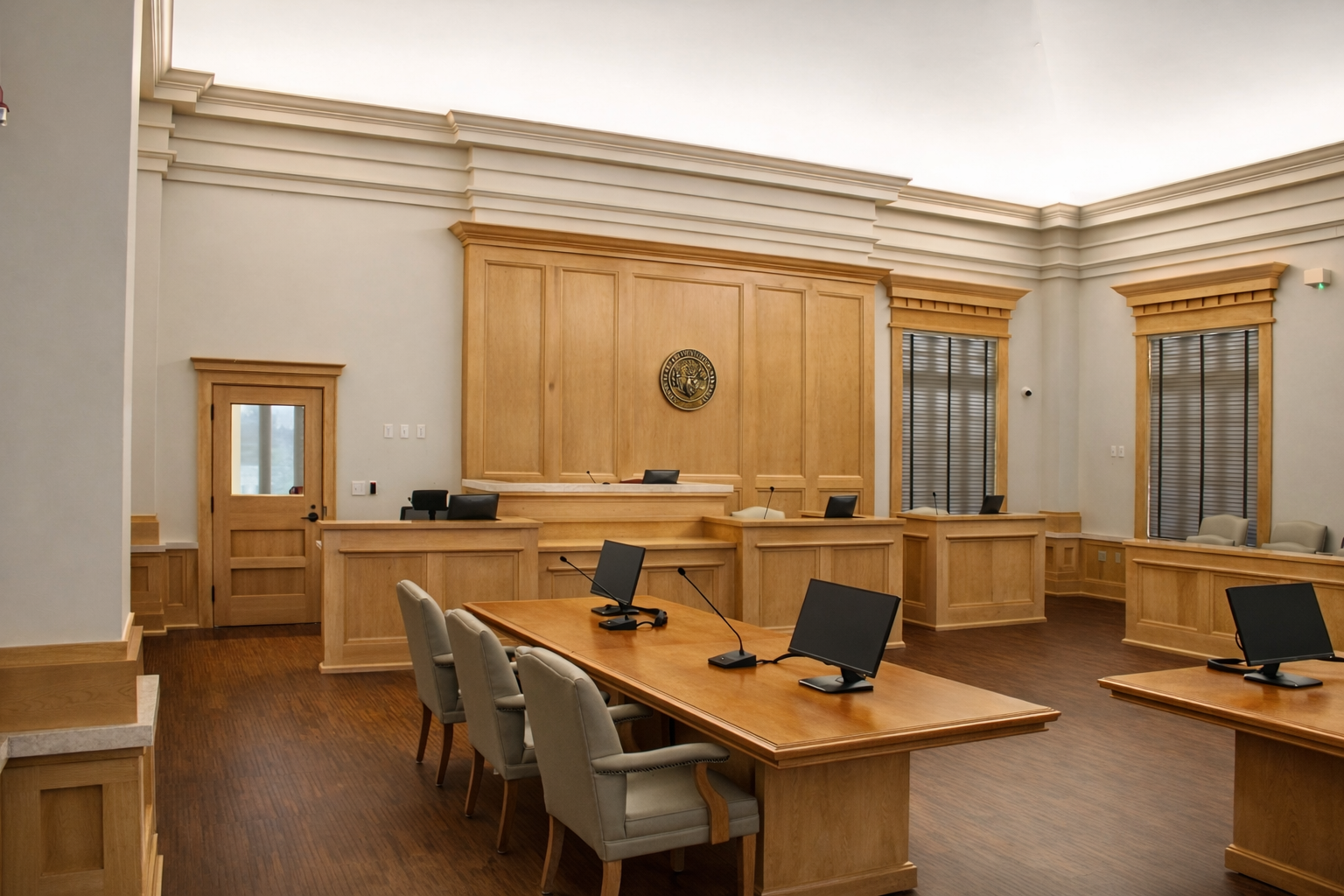 Courtroom woodwork and paneling