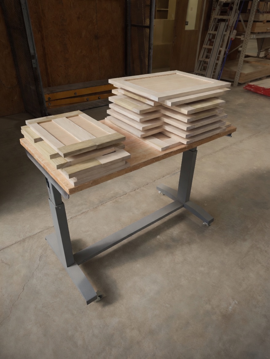 Cabinet door and face frame parts ready for delivery