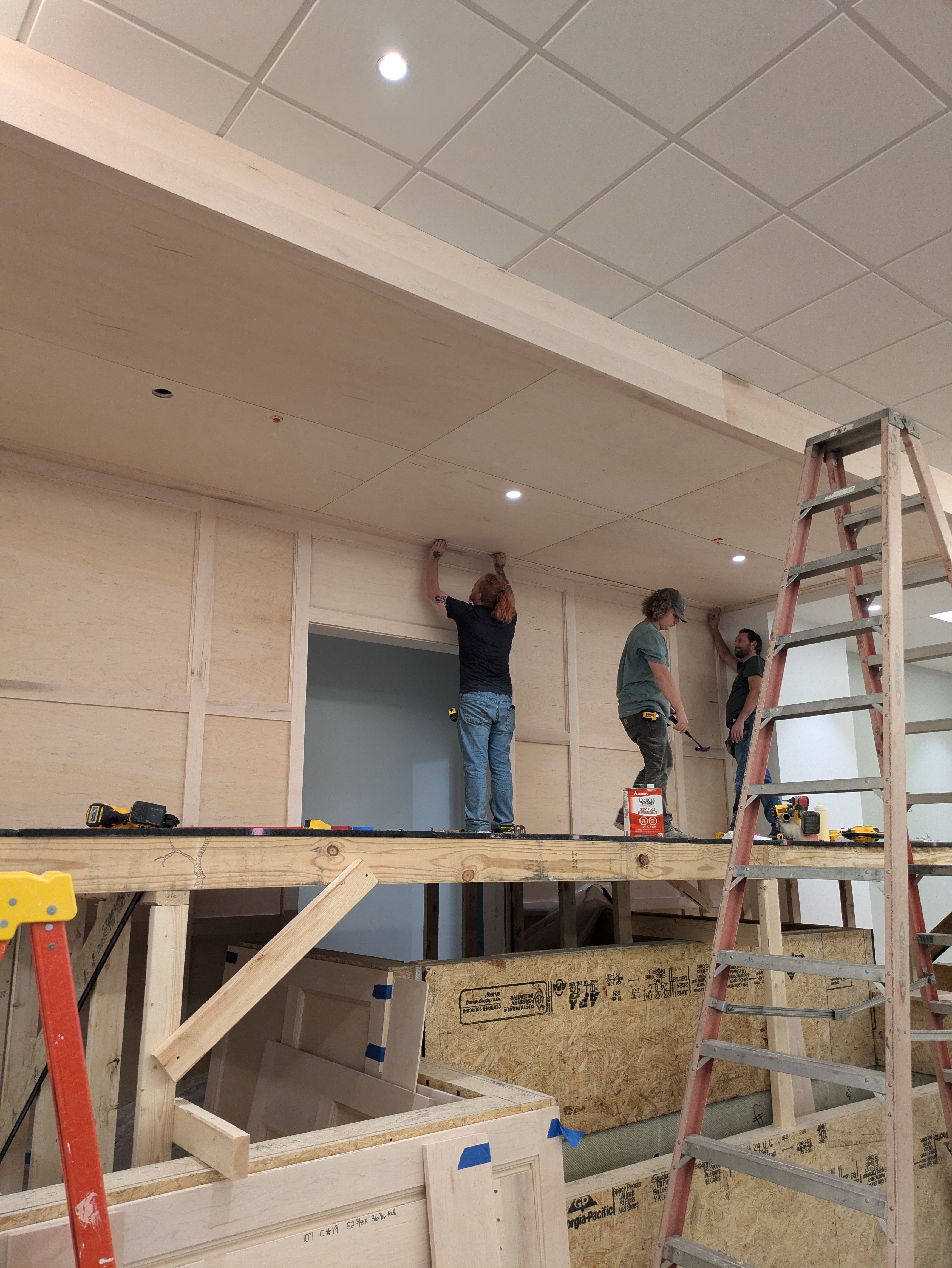 Courtroom millwork installation at CCCA