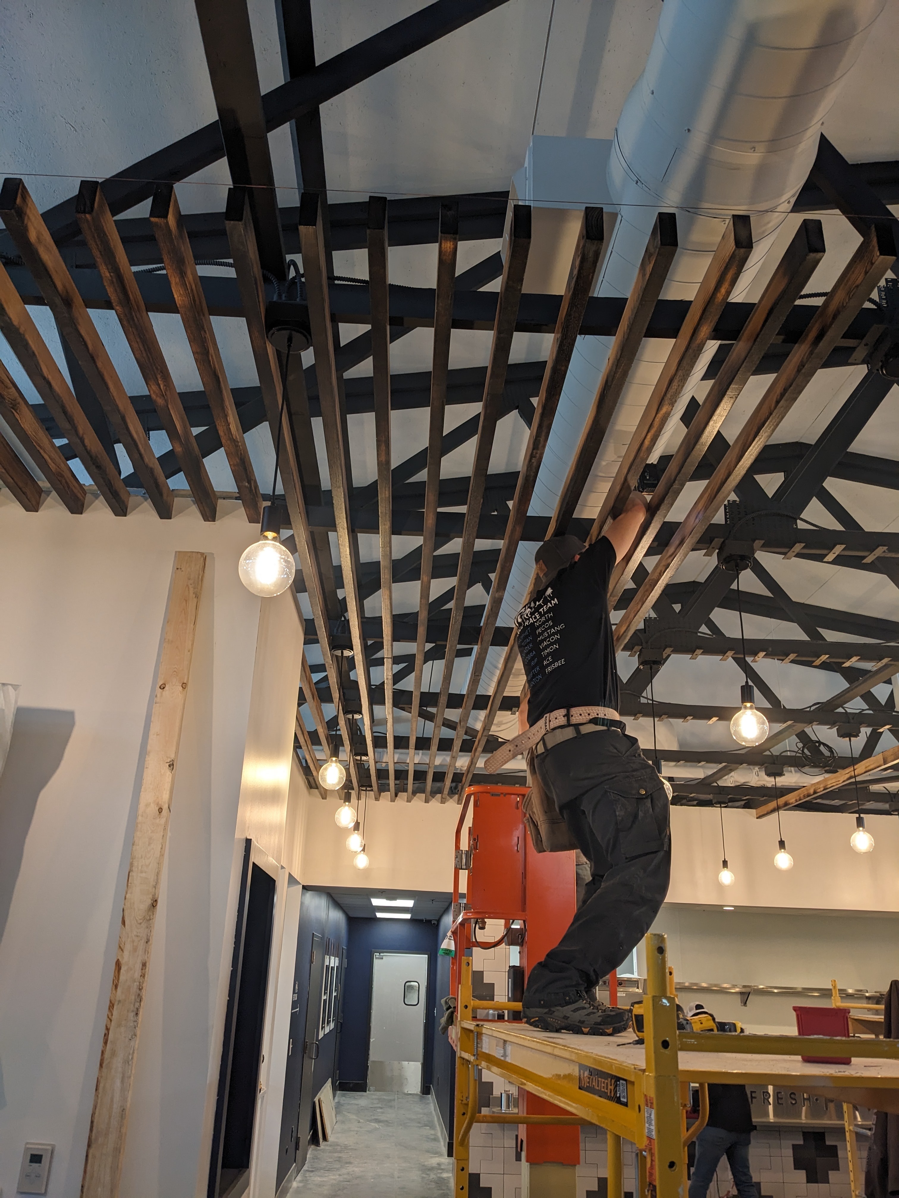 Ceiling installation at Blue Ember
